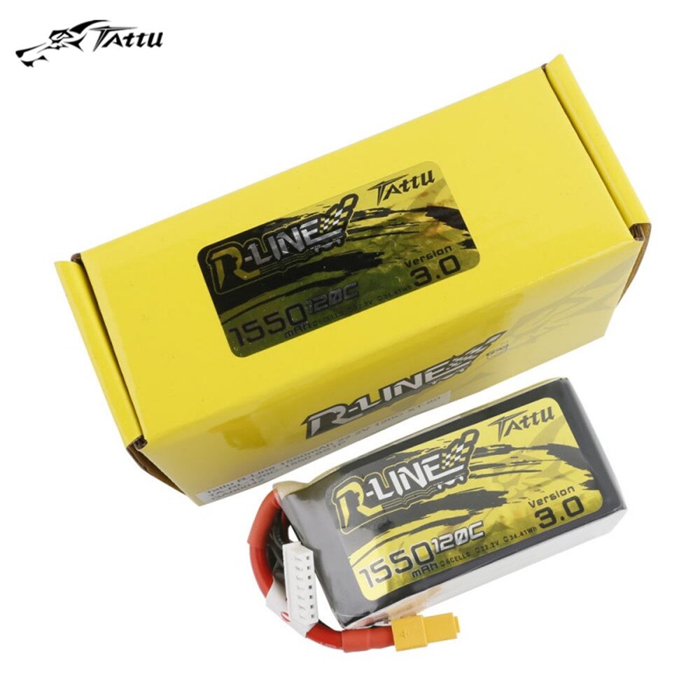 Tattu R-Line Version 3.0 1550mAh 95C/120C 4S/6S Lipo Battery Pack with XT60 Plug for for professional FPV racing drone Tattu R-Line Version 3.0 1550mAh 95C/120C 4S/6S Lipo Battery Pack with XT60 Plug for for professional FPV racing drone